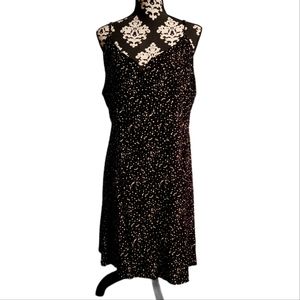 2XL - Skater dress Black with cream speckles, V front Forever 21+